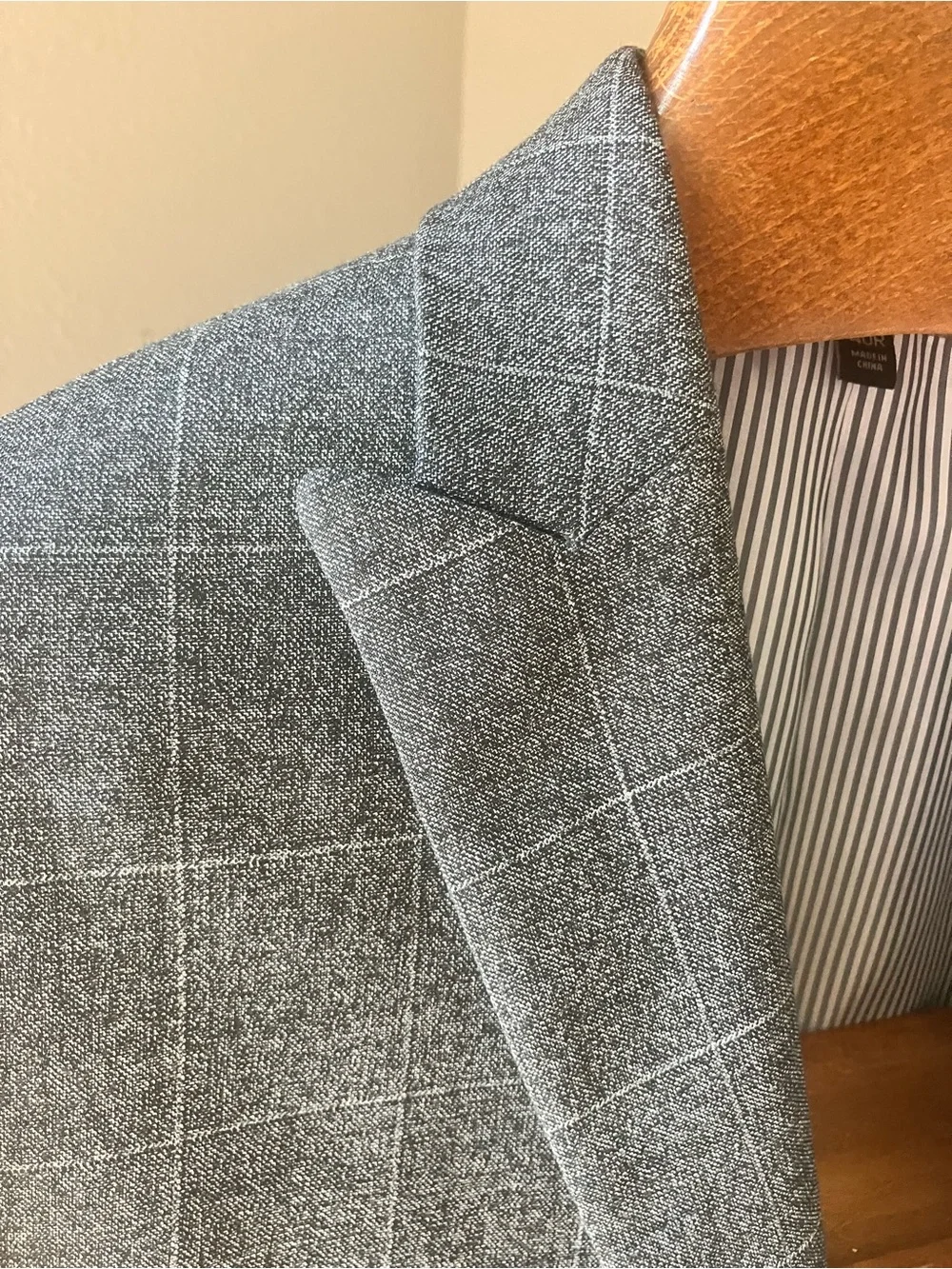 Banana Republic Gray Windowpane Italian Wool Suit